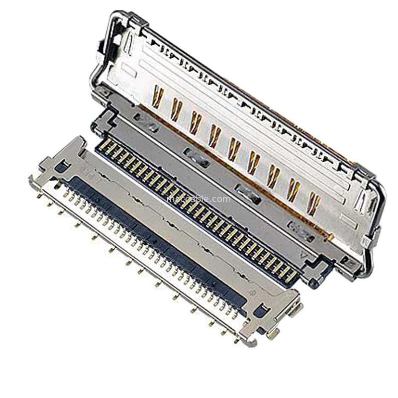 VS II 20846-020T 030T 040T 0,5 mm pitch, Konektor mikro-koaksial tipe pergaulan horizontal