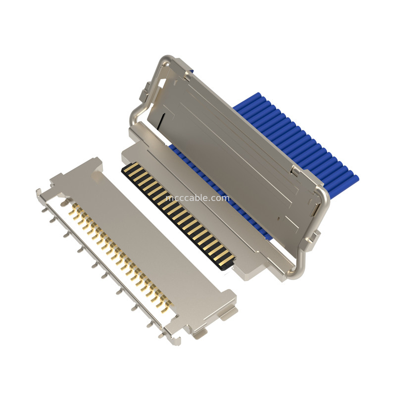 20846-020T-01 0.5mm pitch Konektor mikro-koaksial tipe perkawinan horizontal