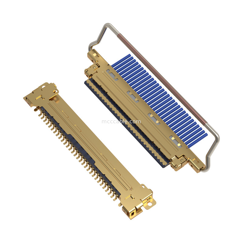 20453-230T-03 0,5 mm pitch Konektor mikro-koaksial tipe perkawinan horizontal
