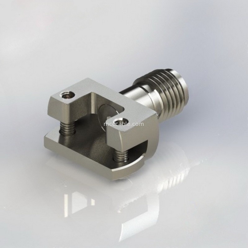 Konektor Kabel Koaksial RF 2.4-KHD DC-50G Flange Langsung Melalui PCB 50 Ohm
