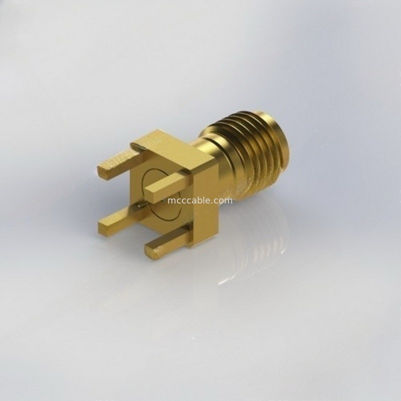 Konektor Kabel Koaksial RF 3,5 Mm Perempuan Ke Papan PCB Tepi Gunung RF 34GHz