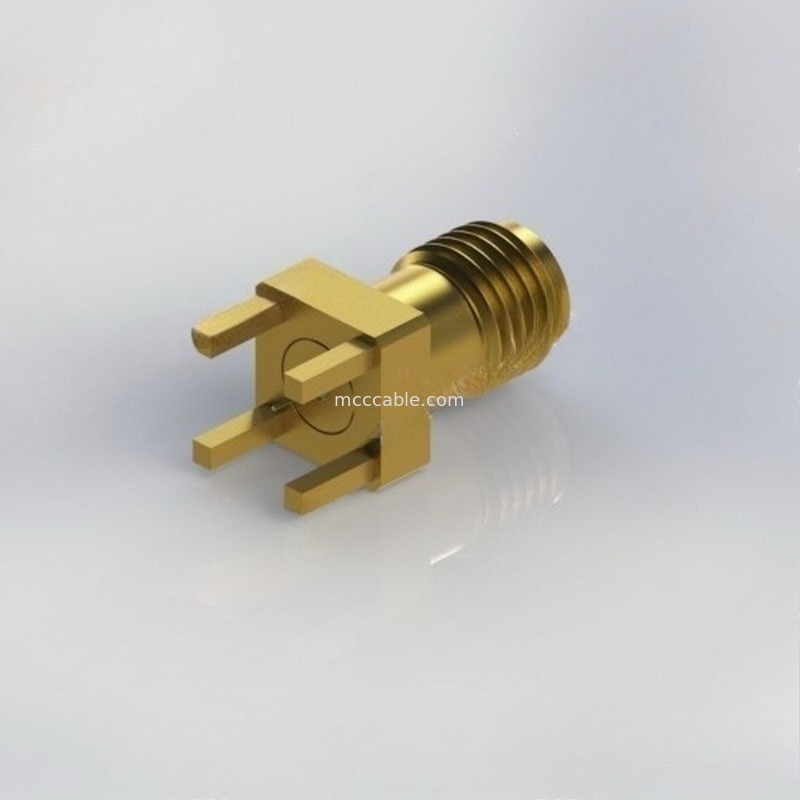 Konektor Kabel Koaksial RF 3,5 Mm Perempuan Ke Papan PCB Tepi Gunung RF 34GHz