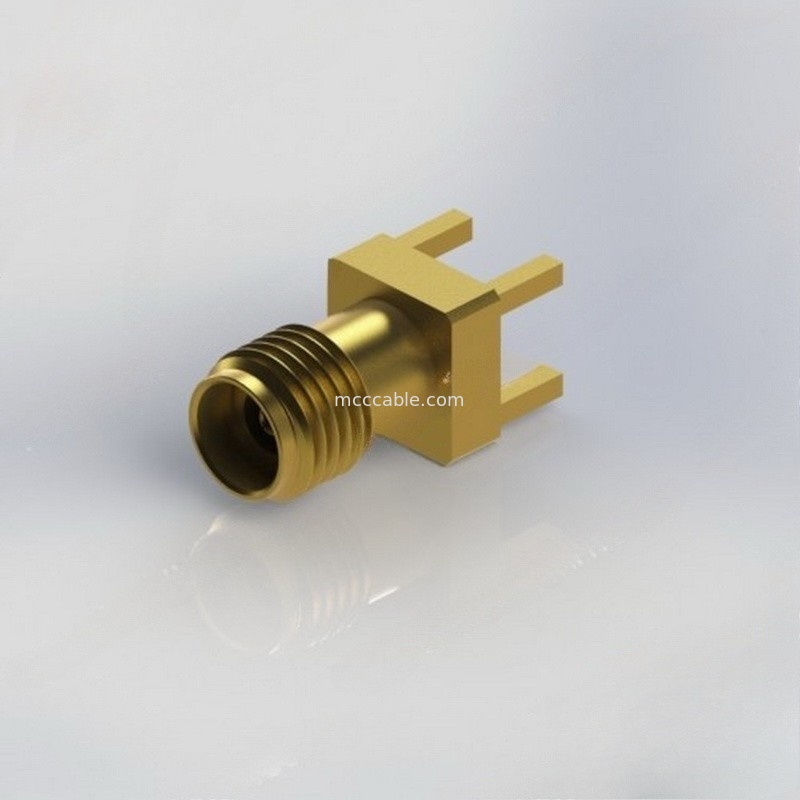 Konektor Kabel Koaksial RF 3,5 Mm Perempuan Ke Papan PCB Tepi Gunung RF 34GHz