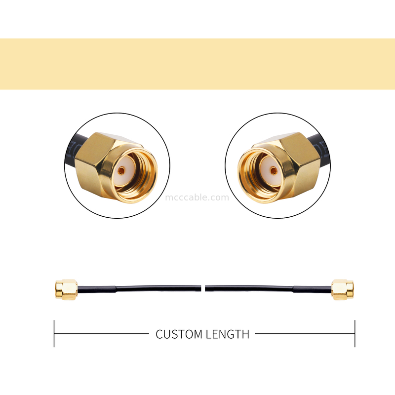 RF konektor 50ohm Impedansi Lmr100 RF Koaksial Kabel hitam lcd lvds kabel samtec kabel kecepatan tinggi
