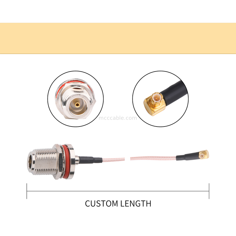 N Type Female Rf Coaxial Connector Mini Lurus samtec kabel kecepatan tinggi