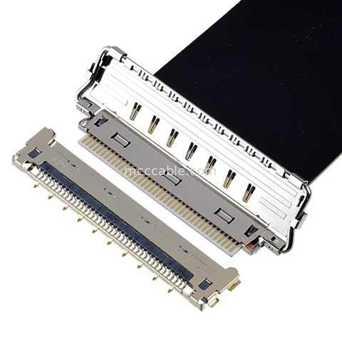 Arah Pasangan Horizontal 20856-050T-01 FFC Kabel Koaksial 50P 0,4mm pitch disesuaikan OEM / ODM