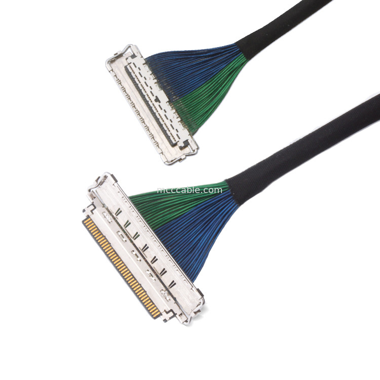 Kustom 0.4 Mm Pitch  20788 20679 30pin 40pin 50pin 60pin Konektor Koaksial Mikro Kabel Emi Shield Lvds