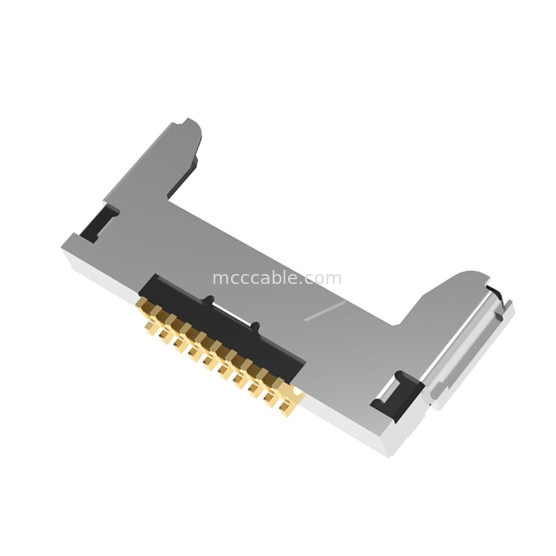 10pin Lvds Micro Coaxial Cable Assembly 20345-010T-32R 0,4 mm pitch Konektor mikro-koaksial tipe perkawinan horizontal