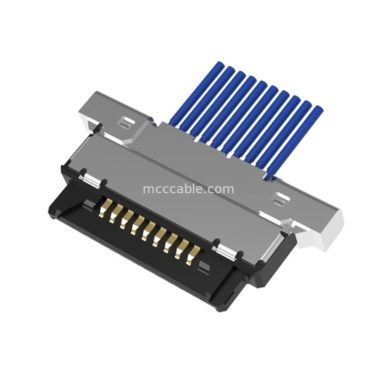 10pin Lvds Micro Coaxial Cable Assembly 20345-010T-32R 0,4 mm pitch Konektor mikro-koaksial tipe perkawinan horizontal