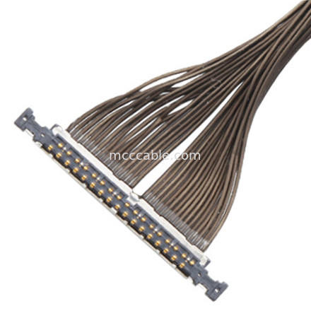 32 Pin Micro Coaxial Kabel 0.3mm Pitch 20496-032T-40 Lvds Kabel Untuk Drone 32P konektor