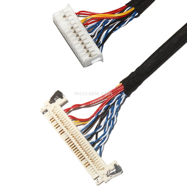 Sesuaikan Panjang 2.0mm Pitch Lvds Kabel Majelis 30 Pin  DF11-24DS-2C Untuk FI-X3OHL OEM / ODM