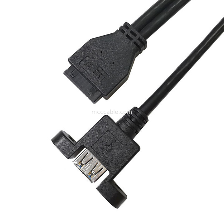 Panel USB 3.0 Mount A x2 hingga 20 Pin Header Motherboard Custom Wire Harness