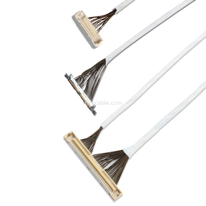 46 AWG 42 AWG Micro Coax Cable DF36 40P 0.4SD 150MM Panjang konektor layar lvds
