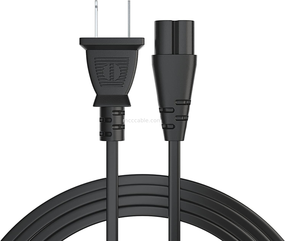 Kabel listrik 12 kaki 2 Prong Ac Wall Plug 2 Slot Led Lcd