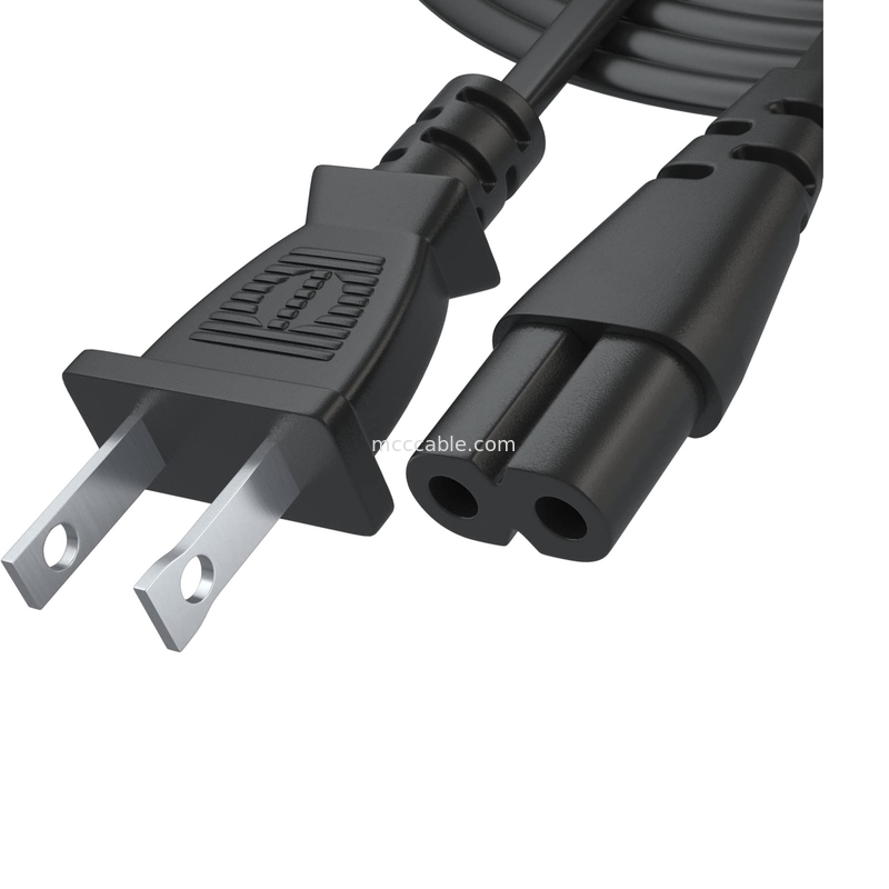 Kabel listrik 12 kaki 2 Prong Ac Wall Plug 2 Slot Led Lcd