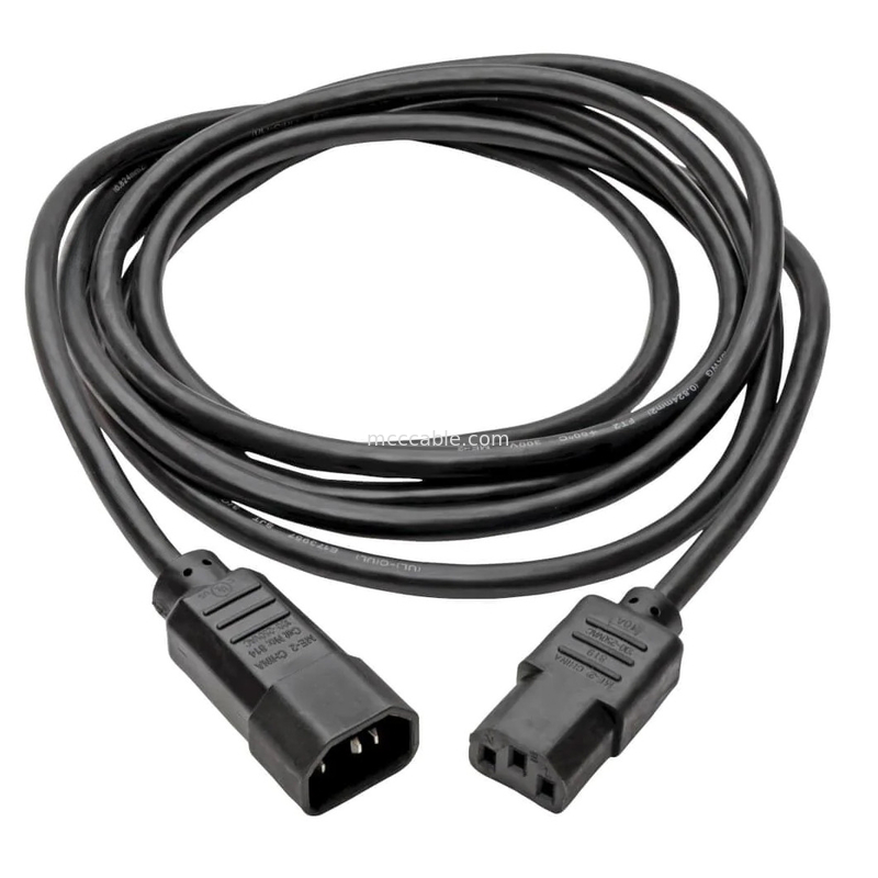 C13 ke C14 10a 250v kabel listrik 18 Awg C14 Mates Dengan C13 Outlet