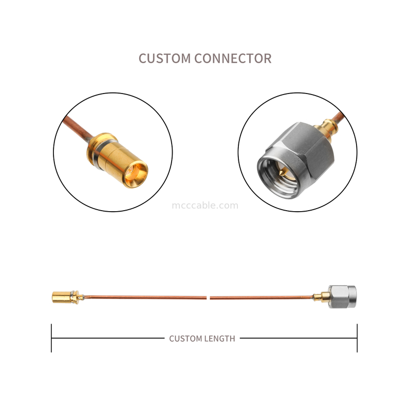 Rohs Semi-rigid Koaksial Kabel Vita 67 Smpm Straight Plug Untuk Sma Male Straight Plug Sro47