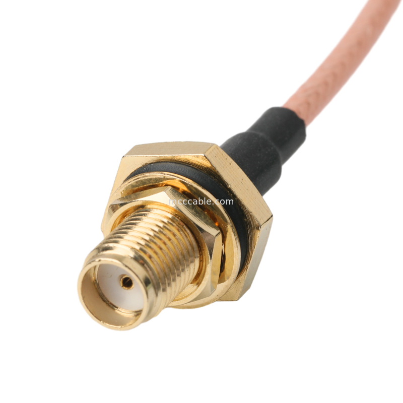 Oem / Odm Rg316 Kabel Konektor Sma Wanita Bulkhead Jack Untuk Pria Straight Plug