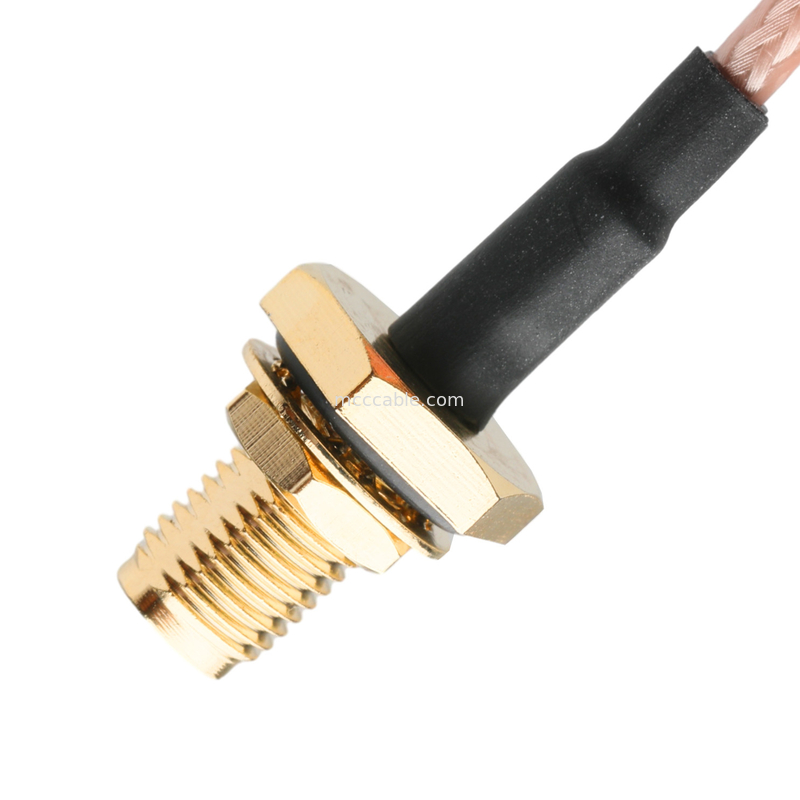 Oem / Odm Rg316 Kabel Konektor Sma Wanita Bulkhead Jack Untuk Pria Straight Plug