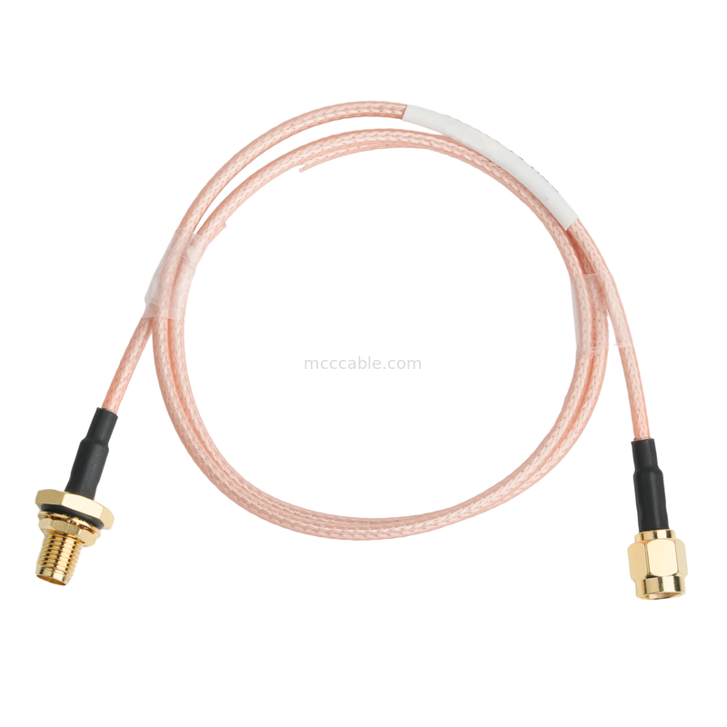 Oem / Odm Rg316 Kabel Konektor Sma Wanita Bulkhead Jack Untuk Pria Straight Plug