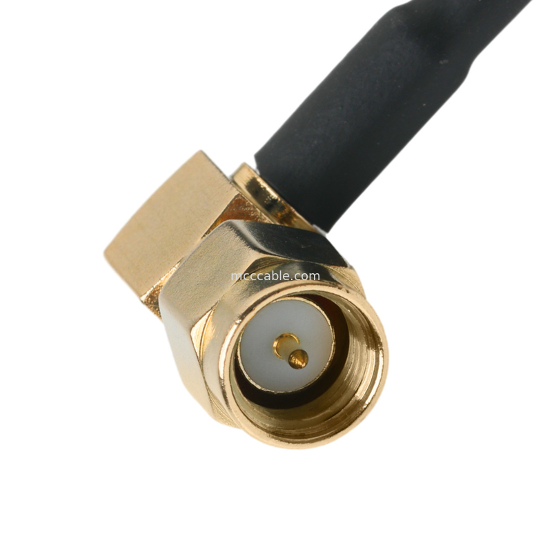Ip67 Rohs Kabel Koaksial Khusus Ra Sma Plug Sudut Kanan Plug Rg316 Oem / Odm