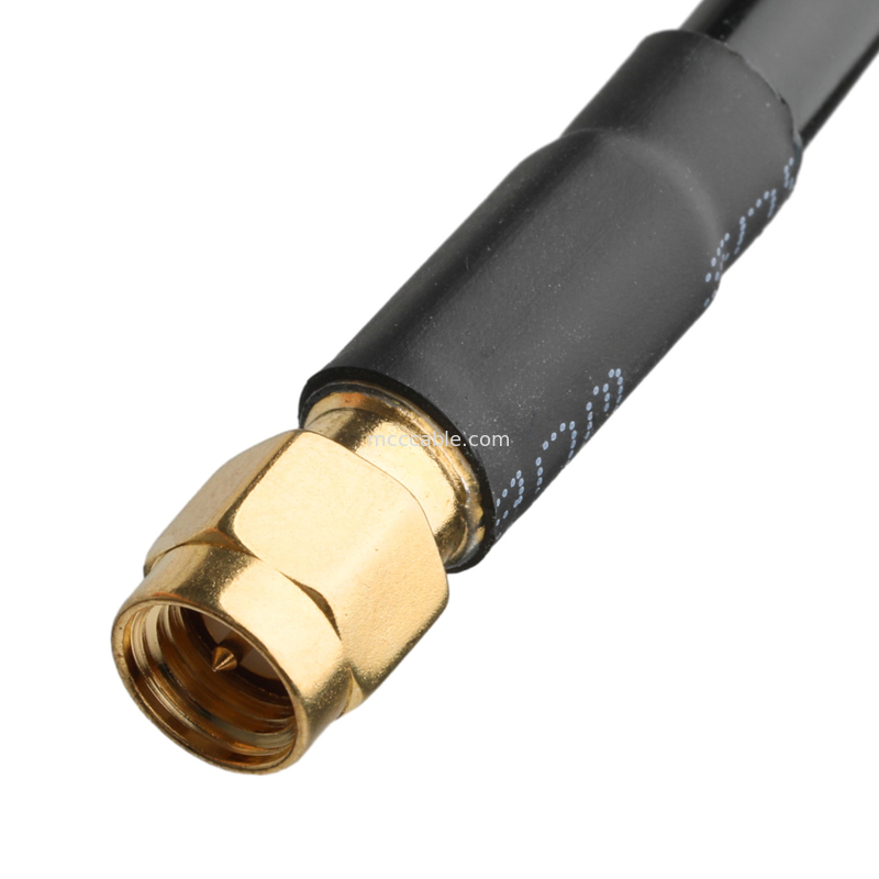 RF Connector Lmr-240 Low Loss Rf Cable Hitam Sma Male Straight Plug To N Male Plug Plug Sudut kanan