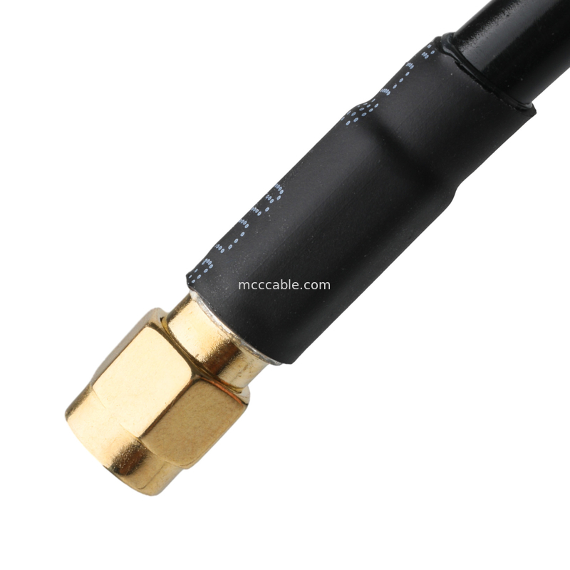 RF Connector Lmr-240 Low Loss Rf Cable Hitam Sma Male Straight Plug To N Male Plug Plug Sudut kanan