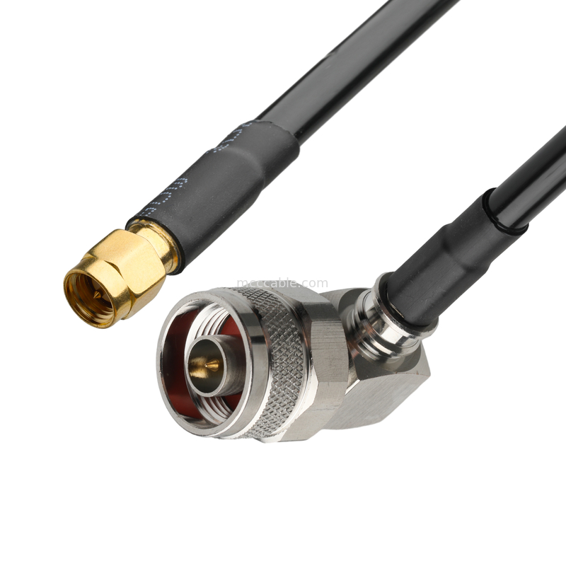 RF Connector Lmr-240 Low Loss Rf Cable Hitam Sma Male Straight Plug To N Male Plug Plug Sudut kanan