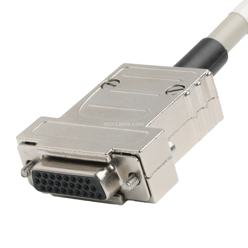 Hd D-Sub Untuk Mdr Plug Connector Cabel 14p*28 Awg Od 7.0mm Beige Pvc Jack