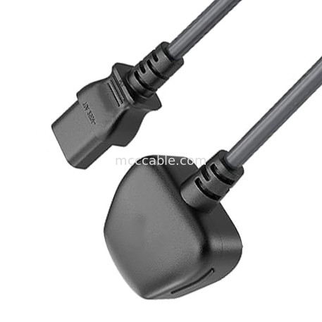 C13 To Uk Plug Power Cord Bs1363 18awg 250v Panjang Cocok untuk sebagian besar komputer, printer dan perangkat lainnya Oem / Odm