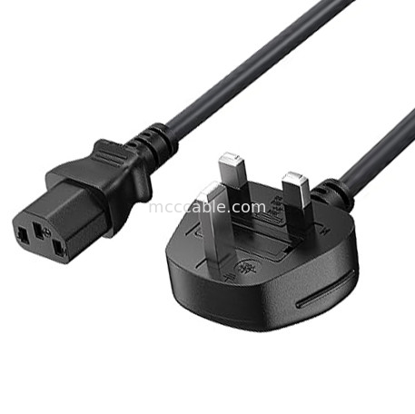 C13 To Uk Plug Power Cord Bs1363 18awg 250v Panjang Cocok untuk sebagian besar komputer, printer dan perangkat lainnya Oem / Odm