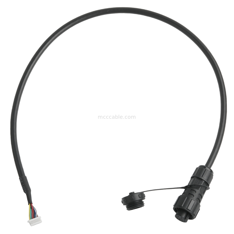 IP67 Waterproof Connector M16 Wanita Untuk SH1.0 9P UL 2464 28AWG*4PR+AEB Kabel ROHS