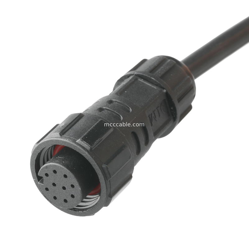 IP67 Waterproof Connector M16 Wanita Untuk SH1.0 9P UL 2464 28AWG*4PR+AEB Kabel ROHS