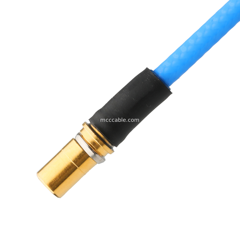 Konektor RF Low PIM Koaksial Kabel Fleksibel TFT-5G-402 Double Shielded Dengan Blue FEP Jacket