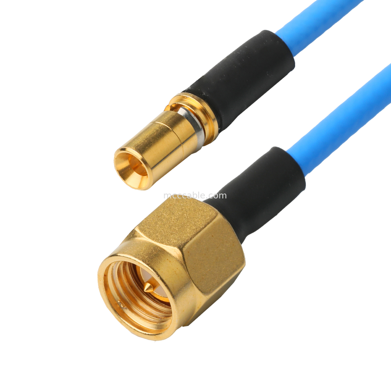 Konektor RF Low PIM Koaksial Kabel Fleksibel TFT-5G-402 Double Shielded Dengan Blue FEP Jacket