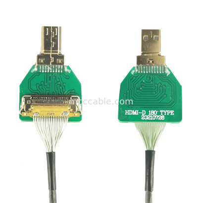 Adaptor Konektor MIPI OEM ODM Adaptor Kabel HDMI Micro Straight Head HDMI-D-180° Ke 20454-220-02 20455 20453