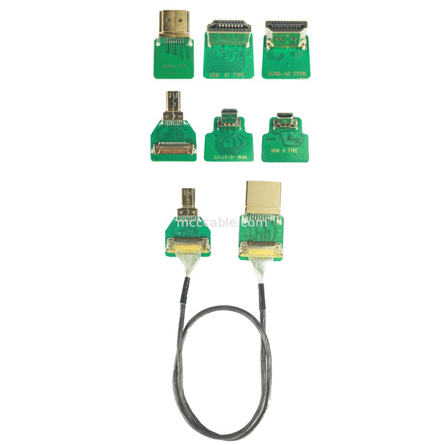 Adaptor Konektor MIPI OEM ODM Adaptor Kabel HDMI Micro Straight Head HDMI-D-180° Ke 20454-220-02 20455 20453