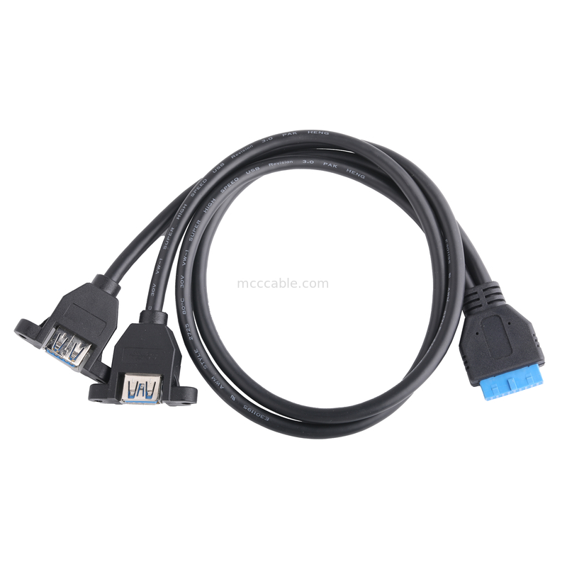 USB 3.0 Front Panel Motherboard 19/20 Pin Kabel Ke USB Female Splitter Adapter Ekstensi Konektor