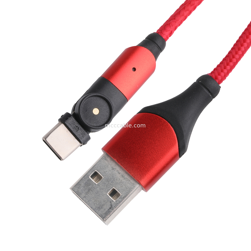 180 derajat Rotasi USB 3.0 Tipe A ke Tipe C Kabel 1.5m Aluminium Shell Pengisian