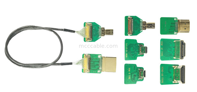 Micro HDMI Straight Head 20454-220-02 20455 20453 Micro HDMI-D-2 Untuk  OEM / ODM