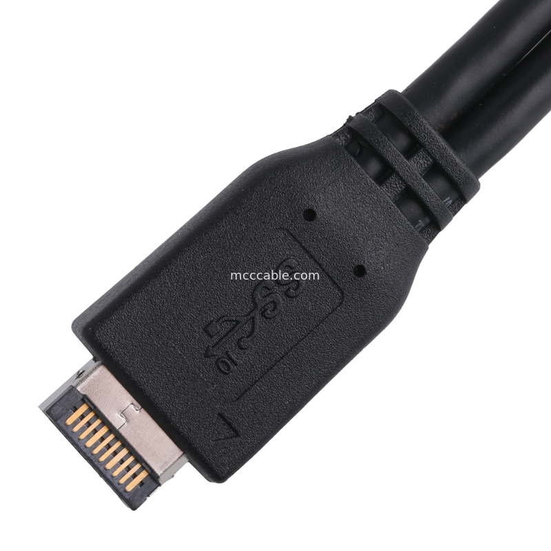 Kabel Daya Motherboard Komputer USB 3.1 Type-E Pria ke IDC20P Pria Adaptor Kabel Kabel Ekstensi 20-Pin