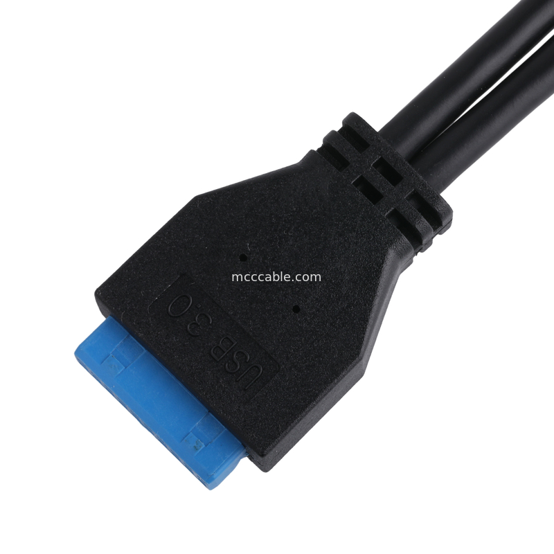Kabel Daya Motherboard Komputer USB 3.1 Type-E Pria ke IDC20P Pria Adaptor Kabel Kabel Ekstensi 20-Pin