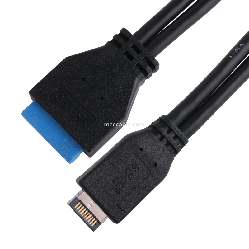 Kabel Daya Motherboard Komputer USB 3.1 Type-E Pria ke IDC20P Pria Adaptor Kabel Kabel Ekstensi 20-Pin