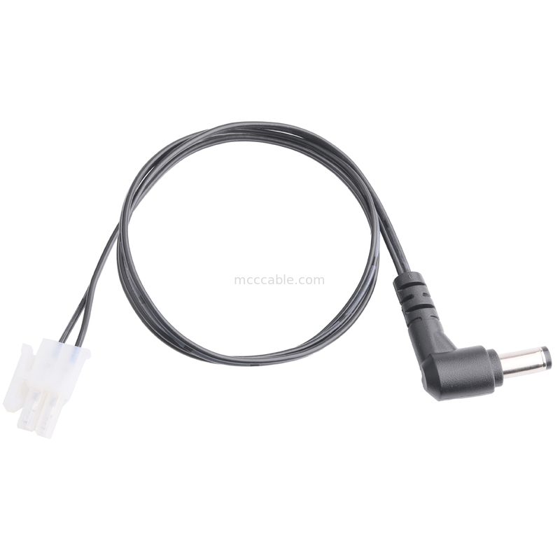 DC Plug 2.1*5.5mm Solder Type PVC Pencetakan penampilan 90 sudut ke MOLEX 39012020 PITCH 4.2mm 1*2P Housing