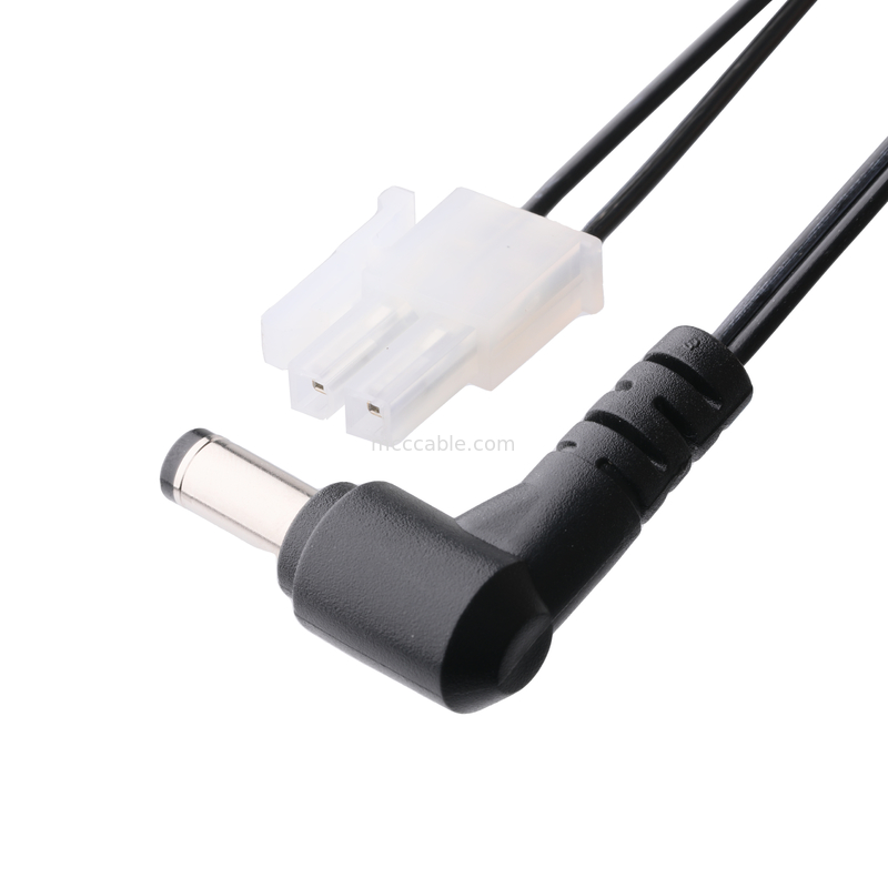DC Plug 2.1*5.5mm Solder Type PVC Pencetakan penampilan 90 sudut ke MOLEX 39012020 PITCH 4.2mm 1*2P Housing