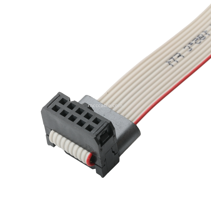 IDC FC-10Pin 2.54mm pitch UL2651 28AWG*10P Idc Flat Ribbon Cable 1.27mm Pitch 10 Pin Untuk Elektronik OEM/ODM