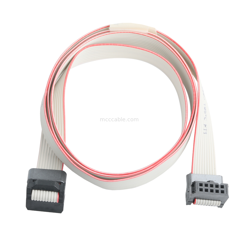 IDC FC-10Pin 2.54mm pitch UL2651 28AWG*10P Idc Flat Ribbon Cable 1.27mm Pitch 10 Pin Untuk Elektronik OEM/ODM