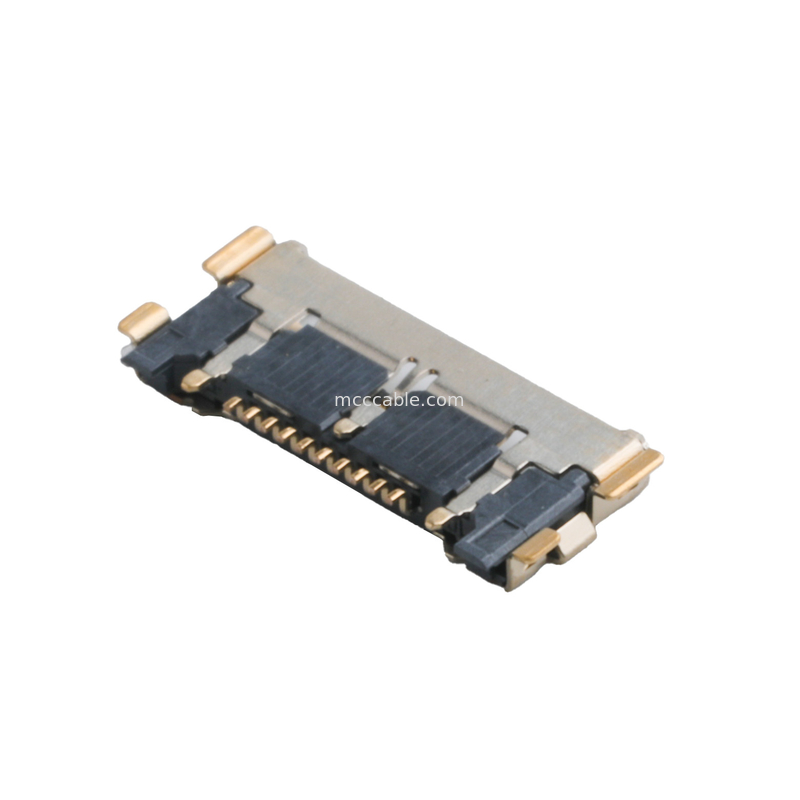 Seri 20633 20Gbps/ Jalur 20525-210E-02 Konektor Koaksial Mikro Kursi Ujung Pelat Pitch 0,4mm
