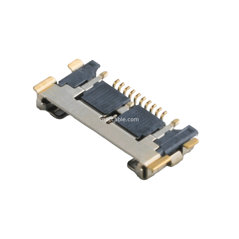 Seri 20633 20Gbps/ Jalur 20525-210E-02 Konektor Koaksial Mikro Kursi Ujung Pelat Pitch 0,4mm