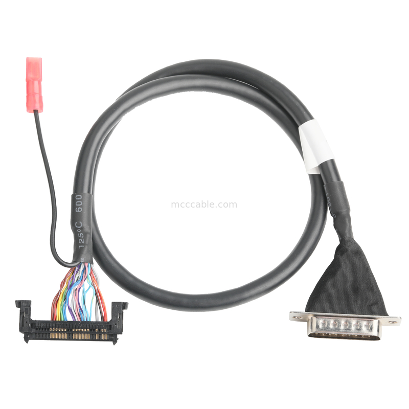 Lvds Kabel Majelis JAE FI-RE51HL 51Pin untuk HD-SUB 26P SLODER UL 1007 20AWG Kabel OEM / ODM